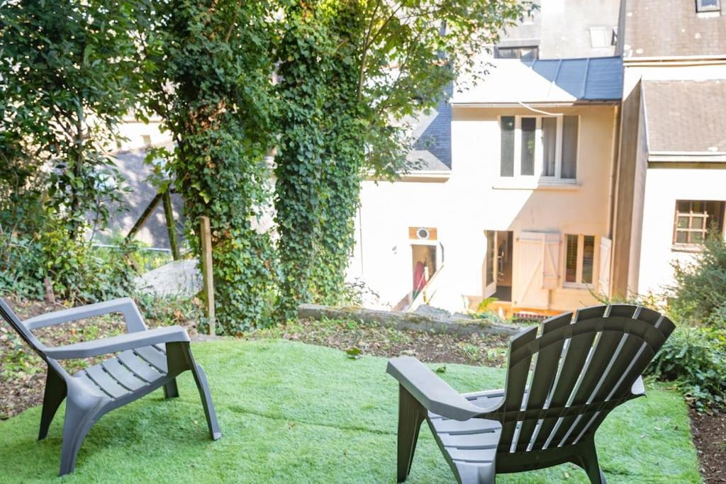 Oo Le Jardin Oo Paisible Studio Equipe Et Bien Place Quimper Bagian luar foto